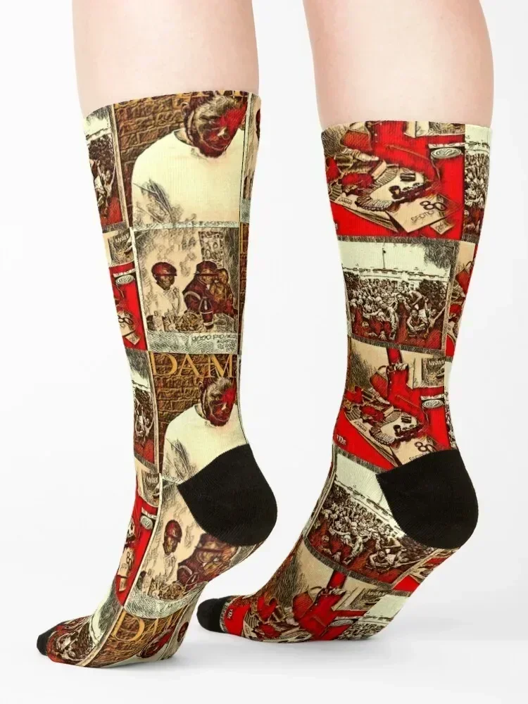Kendrick Lamar Album Covers Pen Art Socks luxe Wholesale tennis with print Socks For Men Women's