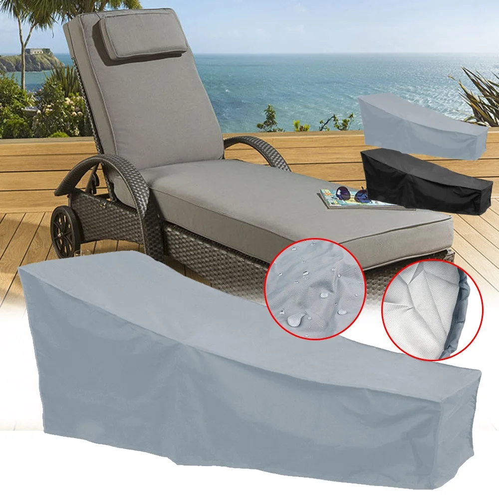 Outdoor Garden Sunbed Cover Sun Lounger Cover Patio Outdoor Lounge Chair Recliner Protective Cover Furniture Waterproof Cover