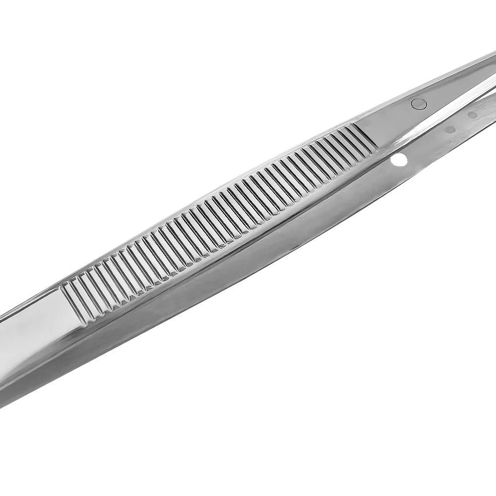 ทันตกรรมผ้าฝ้ายแหนบสแตนเลสผ่าตัด Serrated Curved Tweezer Pick Up ผ้าฝ้ายคลิป FORCE เครื่องมือผ่าตัดทางการแพทย์