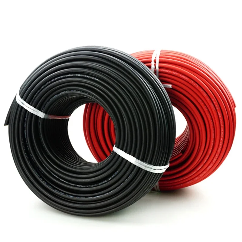 

100M 4mm2 Photovoltaic Cable Solar Power Cable Wire / TUV Cable for PV Panels Connection Red Black XLPE jacket