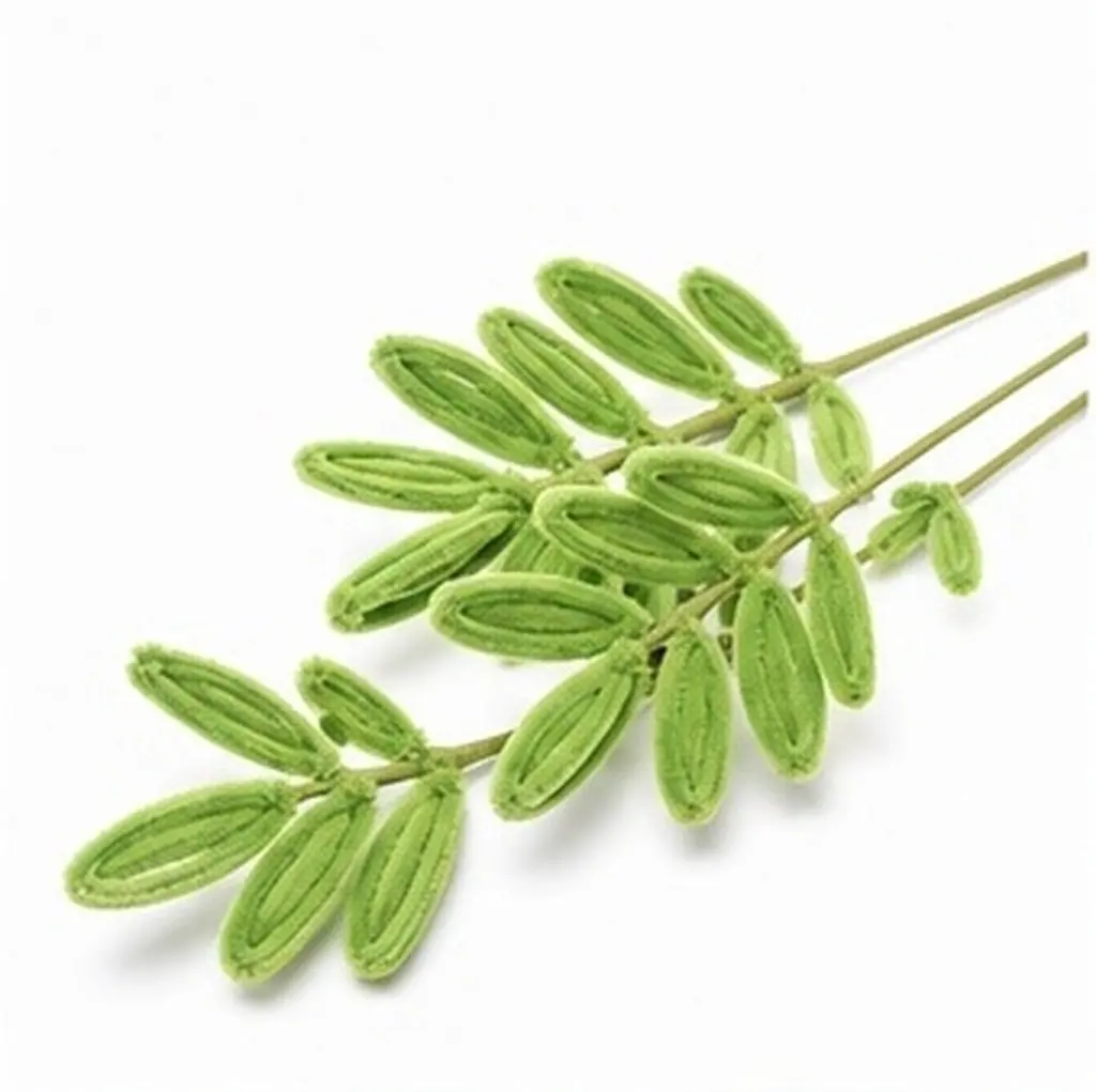 8Pcs Finished Green Chenille Stem Crafts Faux Leaf Picks for Wedding Table Vase Filler Spring Centerpiece Pipe Cleaner