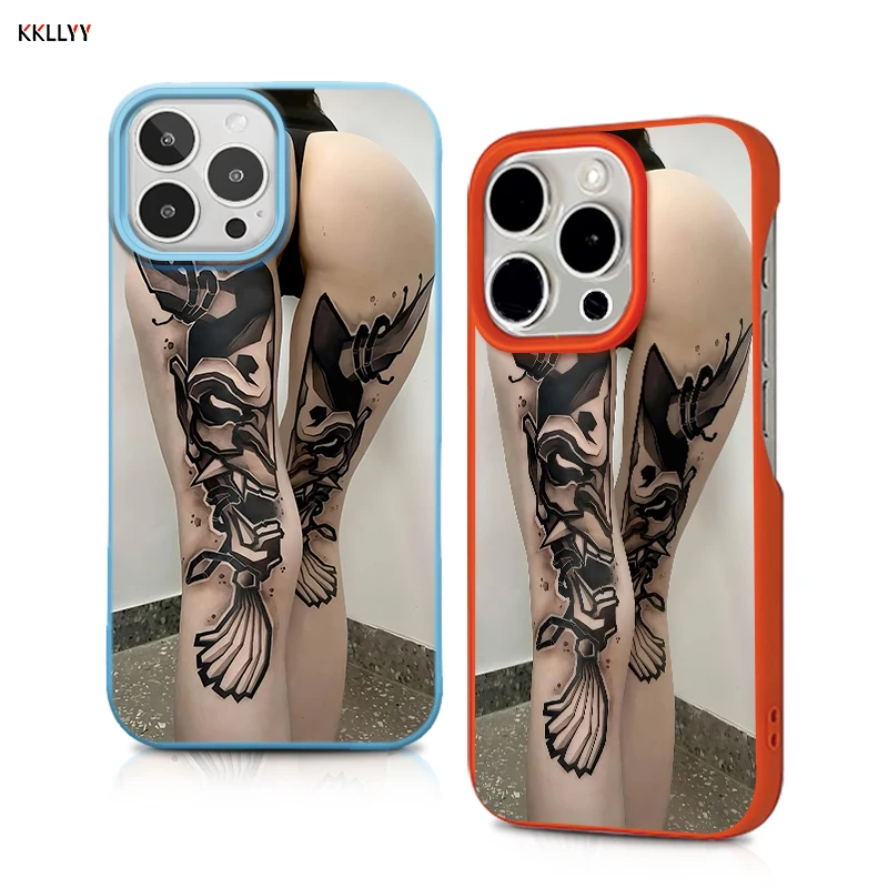 

Skin Phone Case for iPhone 16E/15/14/13 Pro Max/12/XR Printed Phone Cover Tattoos on the legs Shockproof Gym Lover Gift