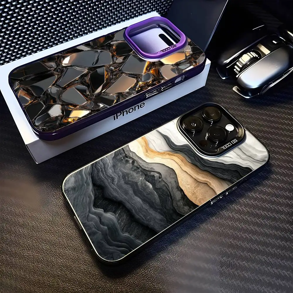 

Unique Quartz Structure Phone Case For iPhone 16,15,14,13,12,11,Mini,Pro,MAX Purple Matte Shockproof Cover