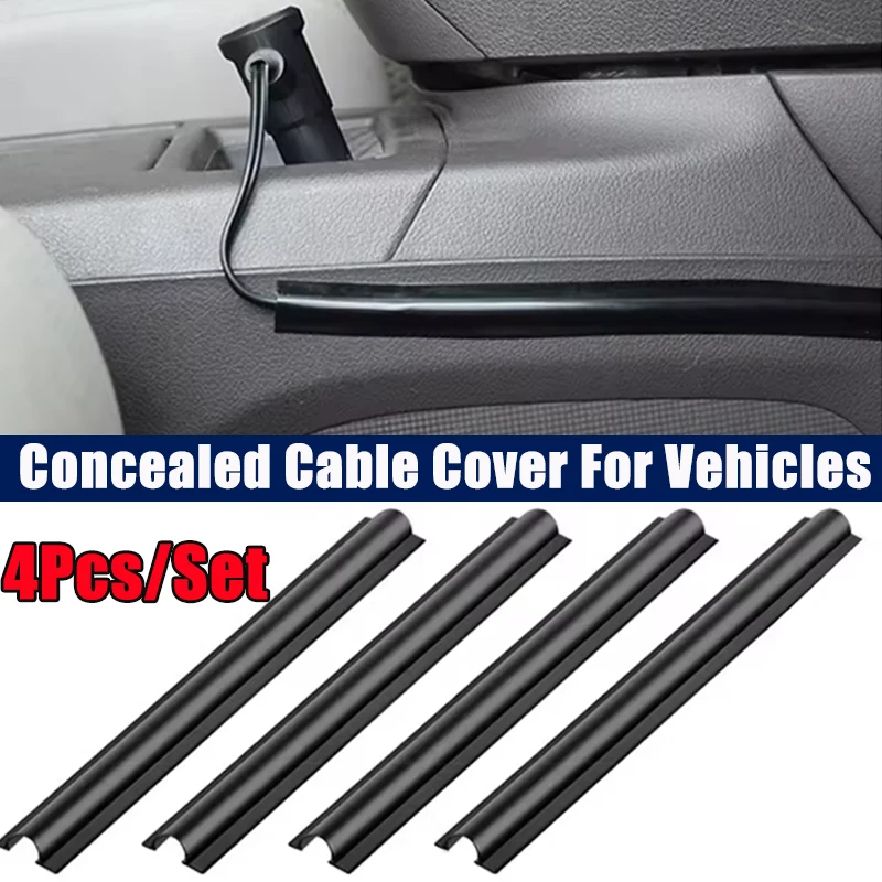 

4/8PCS Vehicle-mounted Cable Conduit Universal Concealed Cable Cover Self-adhesive Interior Trim Strip Automotive Accessories