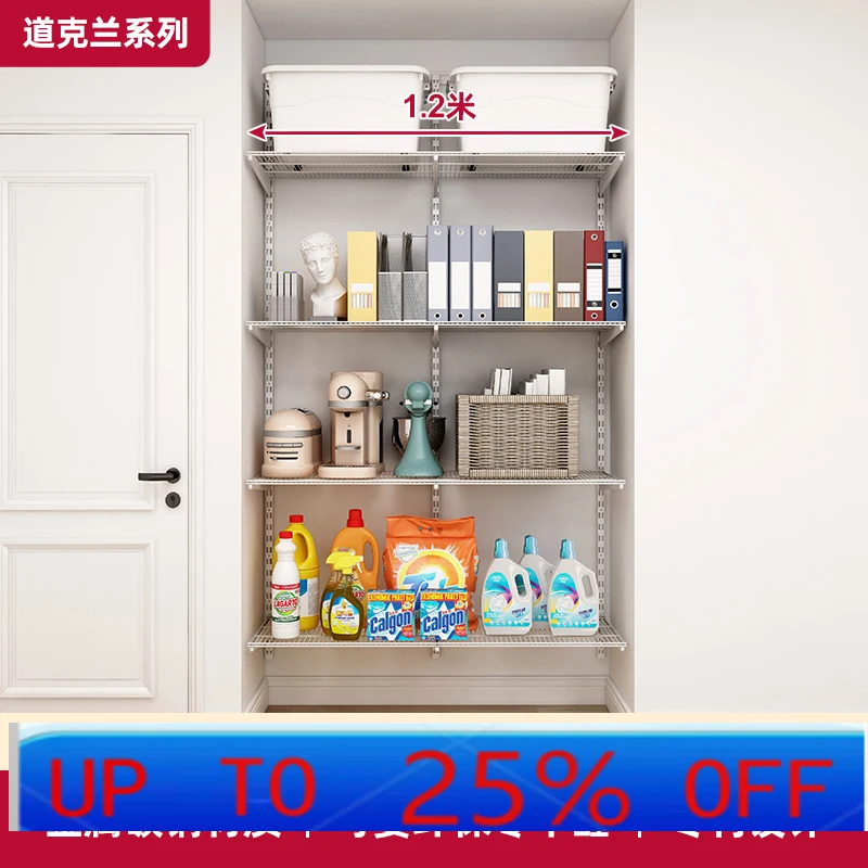 LH Open Simple Wardrobe Eco-friendly Metal Cloakroom Storage Shelf Storage