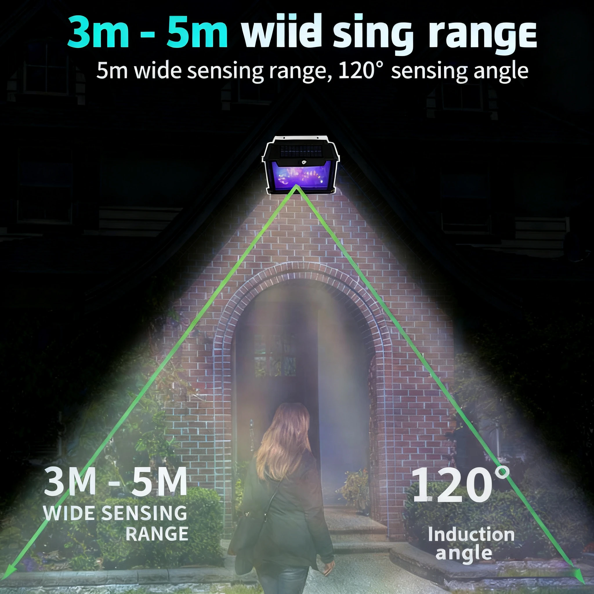 Outdoor Garden LED Motion Sensor Light Solar Security Wall Lamp Retro Style RGB Decor Yard Tungsten Lamps for Yard Backyard