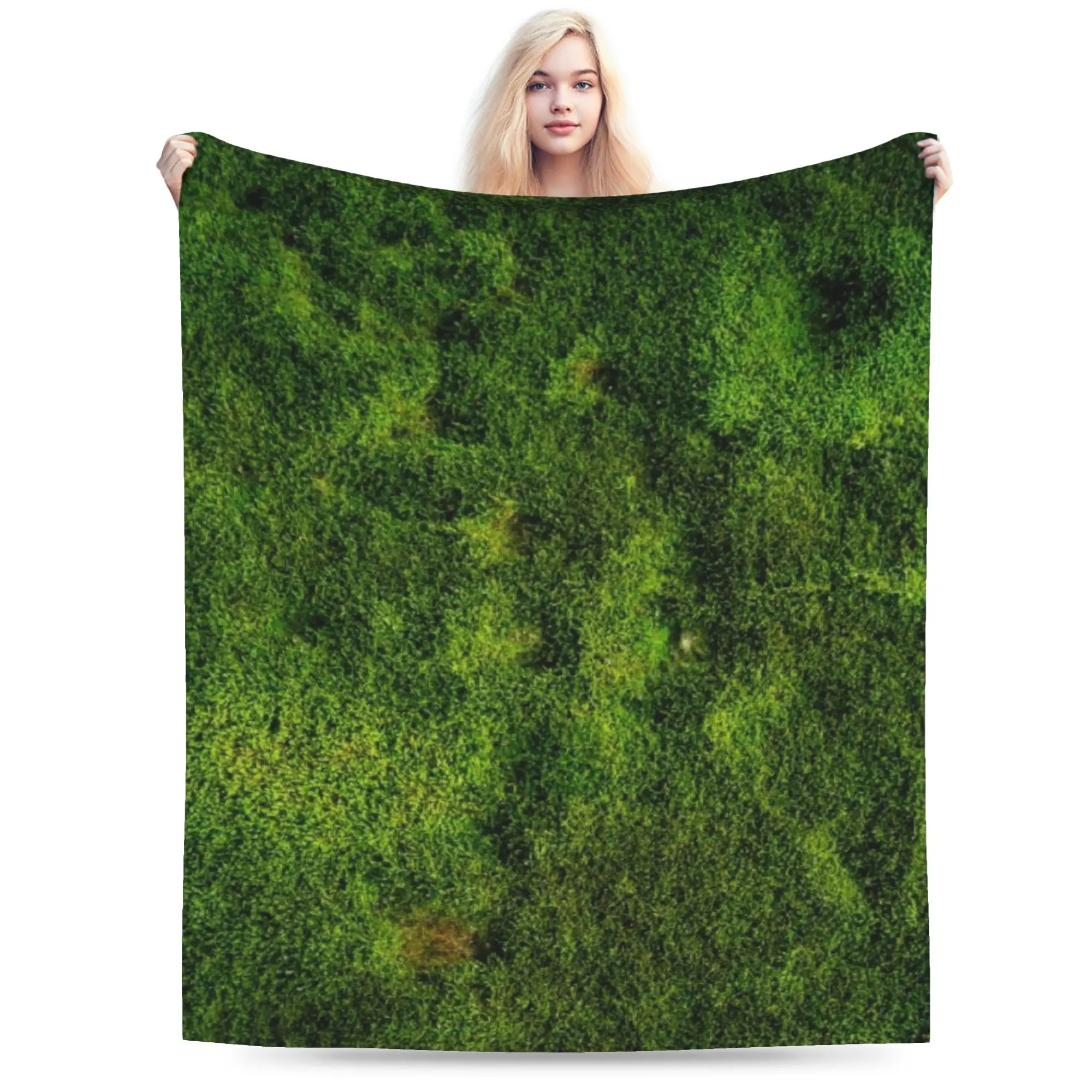 Grass Battlemat Grassland Land Greenery Accessories Blankets Ultra-Soft Coral Fleece Plush  Throw Blankets Cozy Bedding Throws