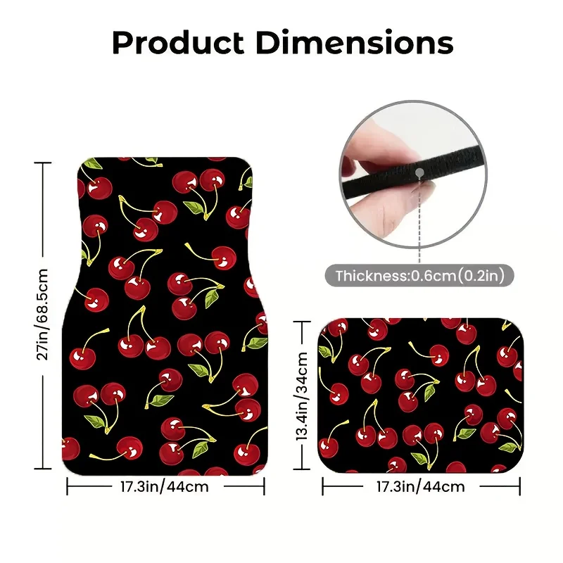 4pcs Car Floor Mats With Lychee Pattern Design, Suitable For All Vehicle Models, Polyester Material, Stylish & Durable, Easy To