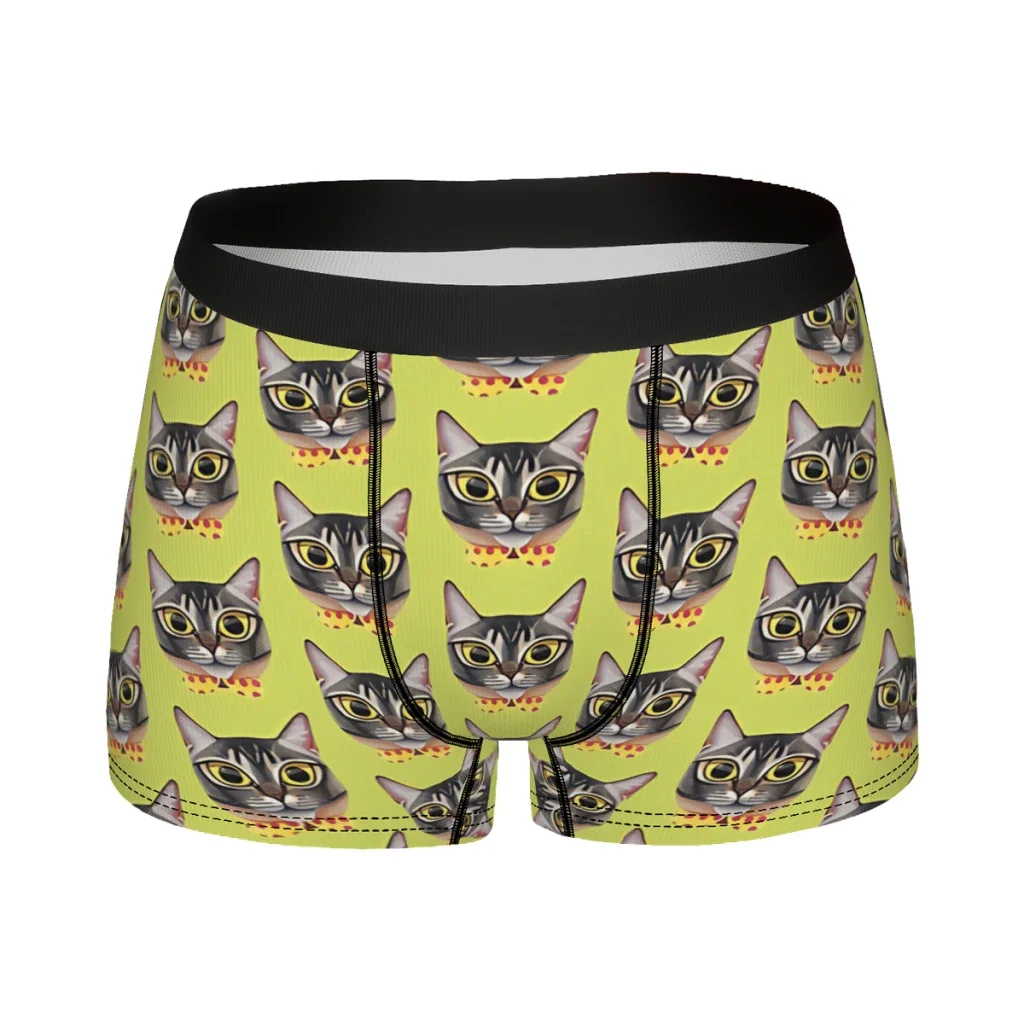 Tamaow Original Cat Portrait  Underpants Cotton Panties Man Underwear Comfortable Shorts Boxer Briefs