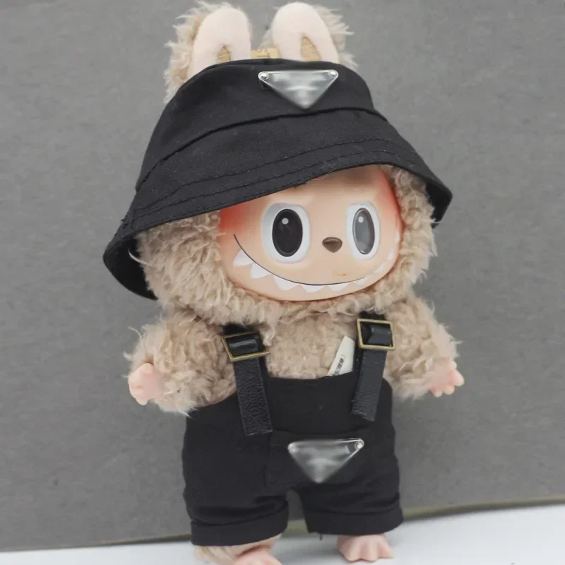 Doll Labubu  Figurine Suitable Clothes Trendy Cute Printed Graffiti Hoodie Cardigan Fisherman Hat Strap Pants Christmas Gifts