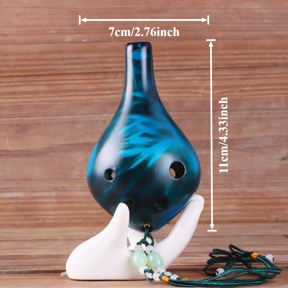 6 Hole Small Size Ocarina Strawfire Ceramic Alto C Tone Key Flute Glaze Chinese Tao Professional Musical Instrument For Beginner