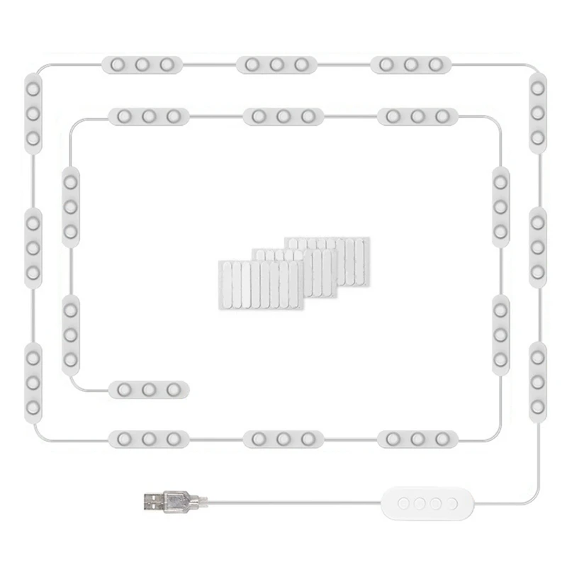 Vanity Lights LED para maquiagem, luzes de espelho, USB, 5V, 3 cores, espelho não incluído, 20X3