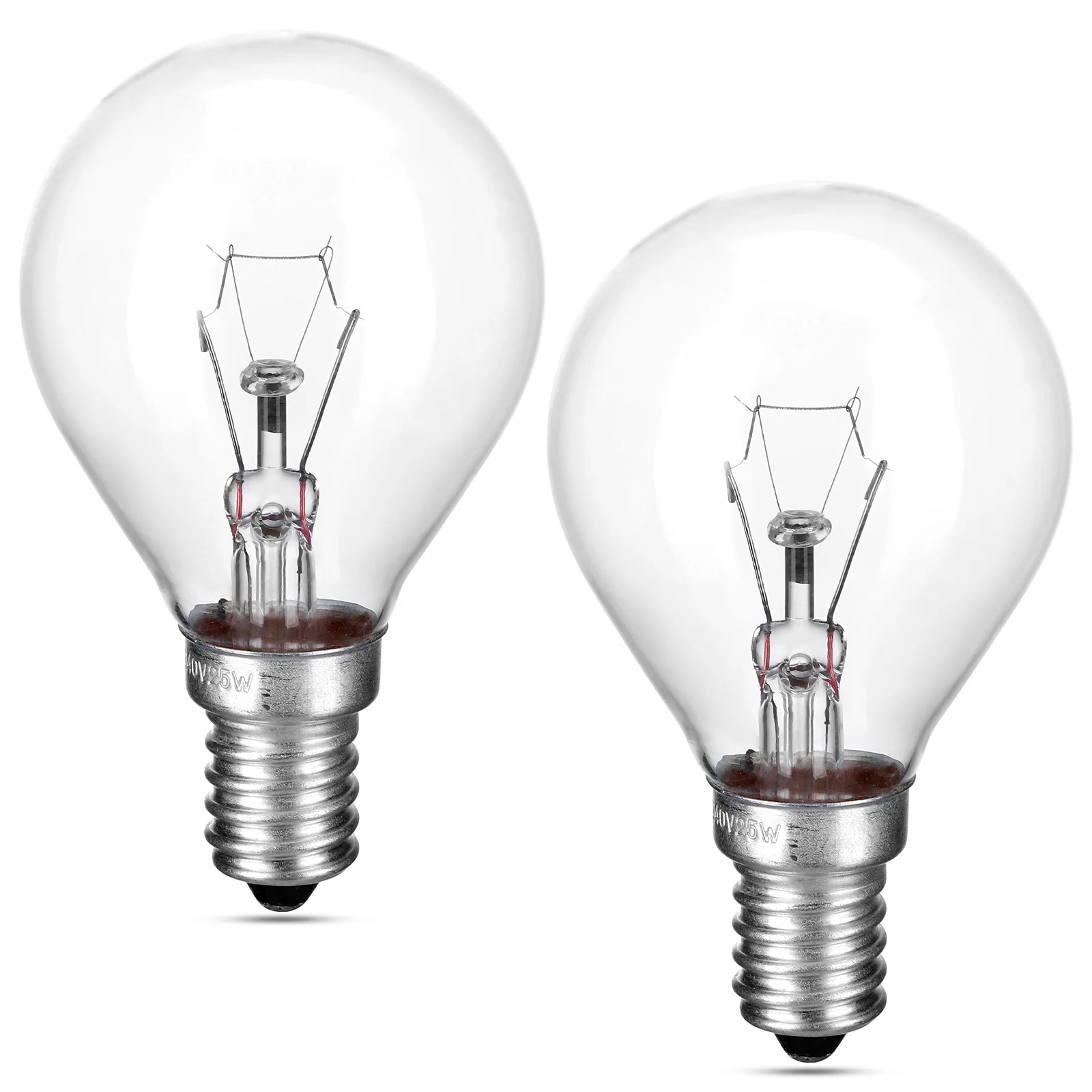

2 Pcs E14 Transparent Warm Light Bulbs 25W Aluminum Glass Warmer Fridge Oven Household Decorative Practical