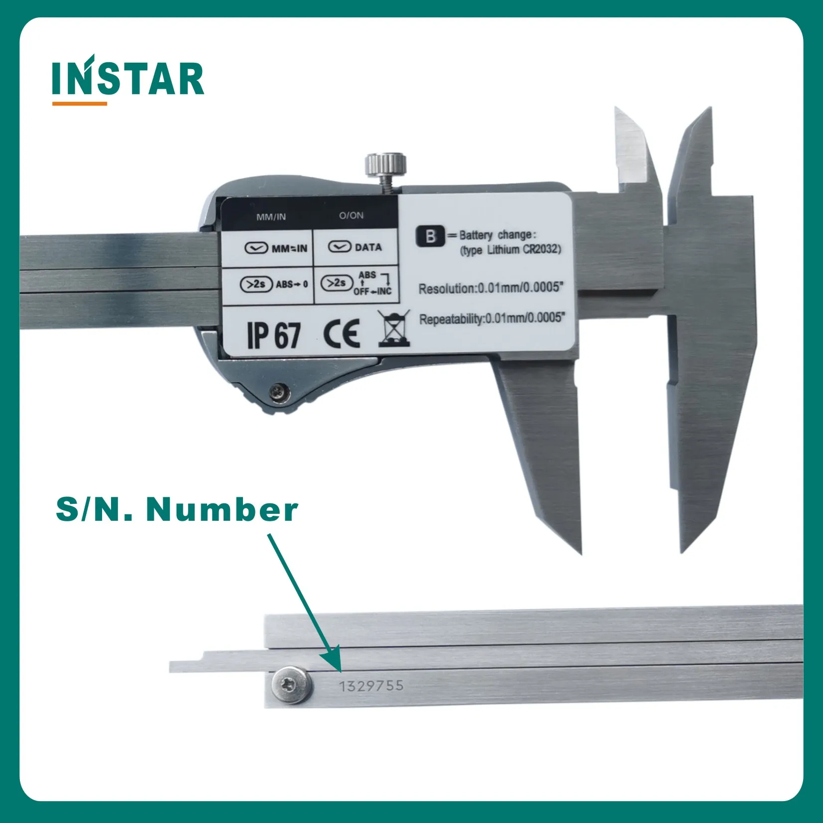 INSTAR Electronic Vernier Caliper IP67 Absolute Origin Coolant Proof 0-150mm/6\