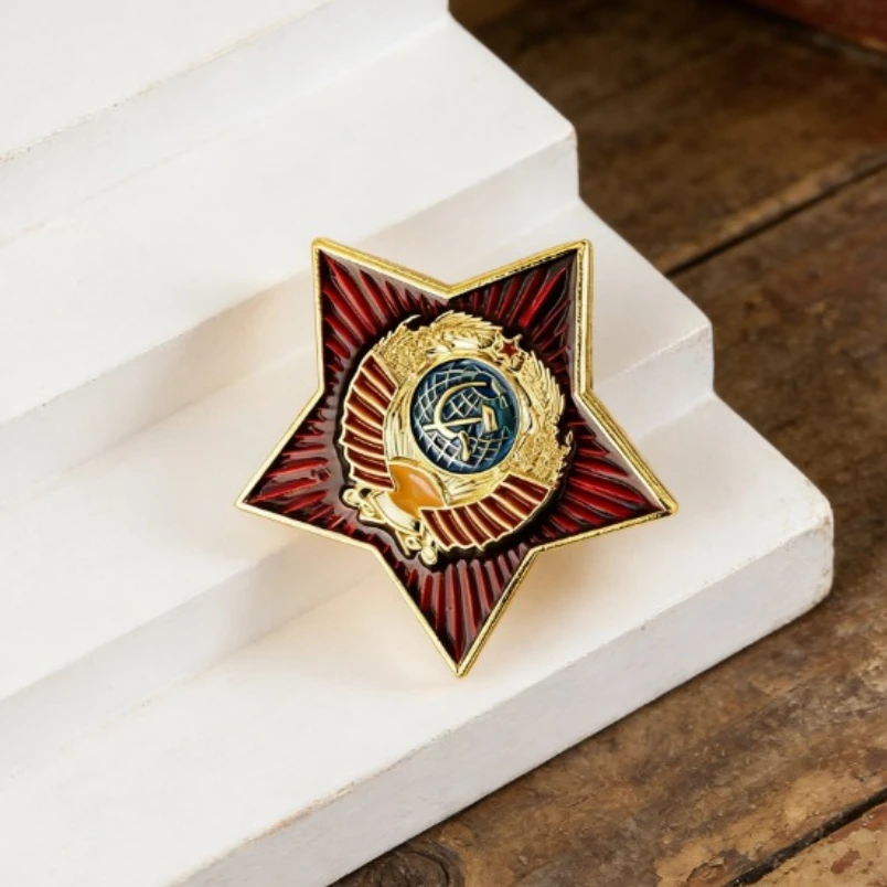 Communist Brooch Soviet Union Badge and Symbol Soviet Union Red Star Pin
