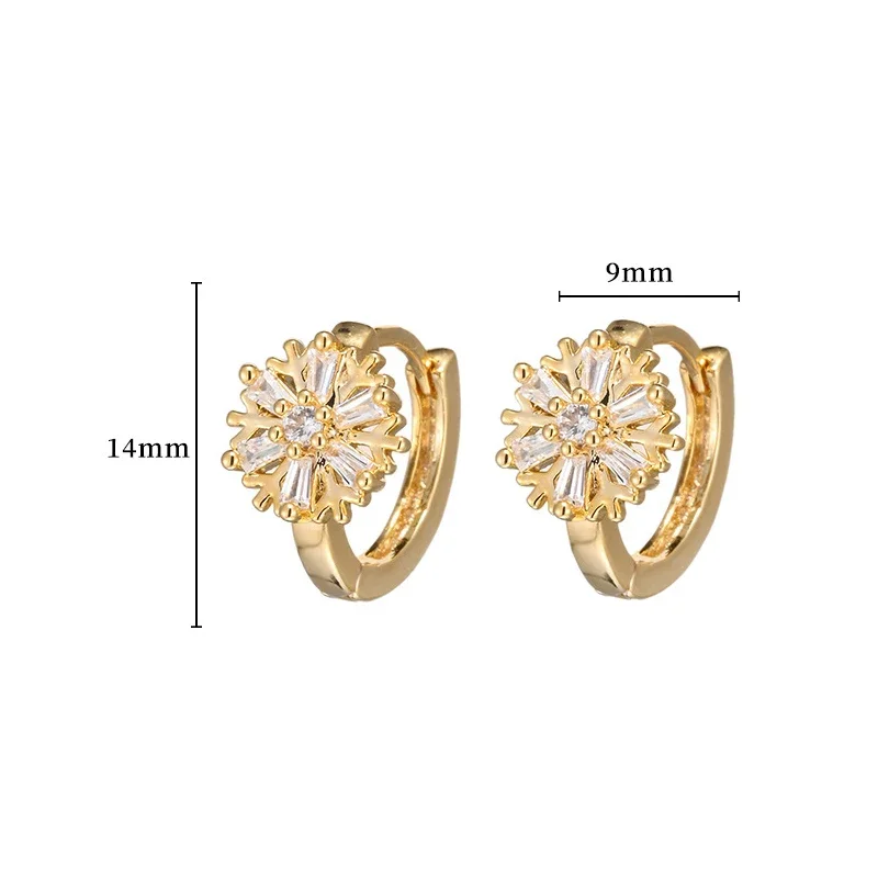 جديد أزياء المرأة الخفيفة الفاخرة الزركون ندفة الثلج أقراط الحلو الجمال مجوهرات هدية عيد ميلاد #6