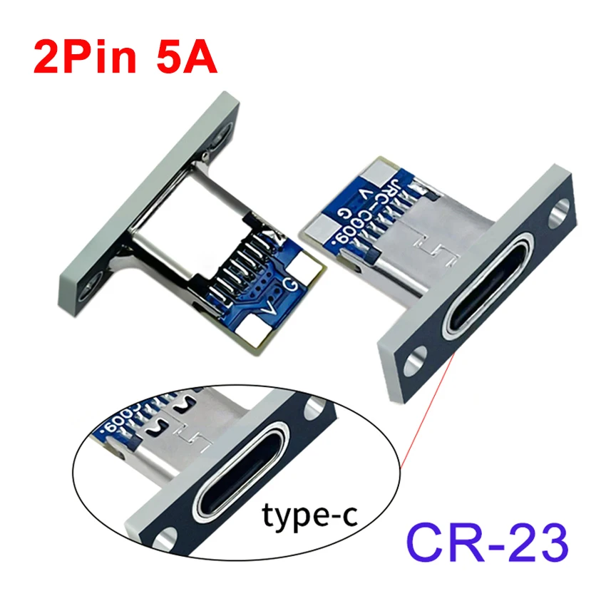 1-10pcs USB 3.1 Type C Socket With Screw fixing plate Type-C USB Jack 3.1 Type-C 2Pin 4Pin 5Pin 6Pin Female Connector Jack image 4