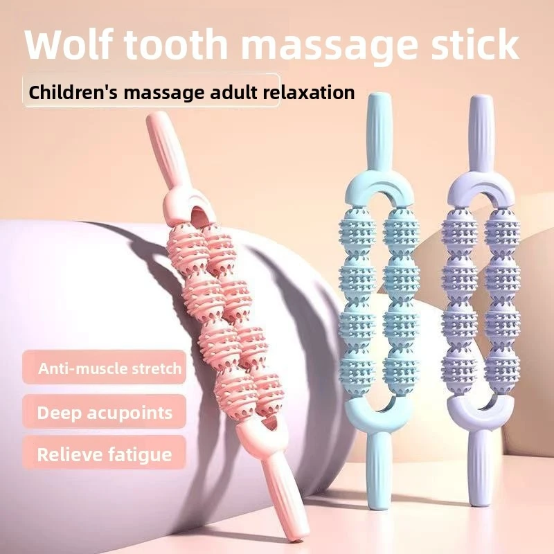 Multi Functional Double Row Massage Roller Massage Stick Muscle Relaxation Massage Tool A Must-Have For Home Massage Relaxation