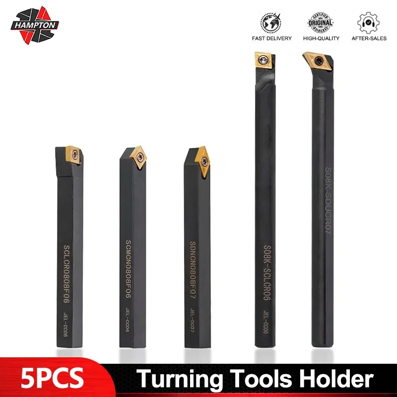 

Turning Tool Holder 5pcs Lathe Cutting Tool Set Holder Lathe Boring Bar With Carbide Inserts Lathe Cutter CNC Metal Turning