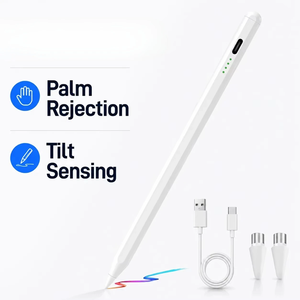 For iPad Pencil 2025 M4 Stylus Pen for Air 6 M2 Pro M3 with Palm Rejection Tilt for iPad Pro 11 12.9 13 7/8/9/10/11th mini 5 6 7