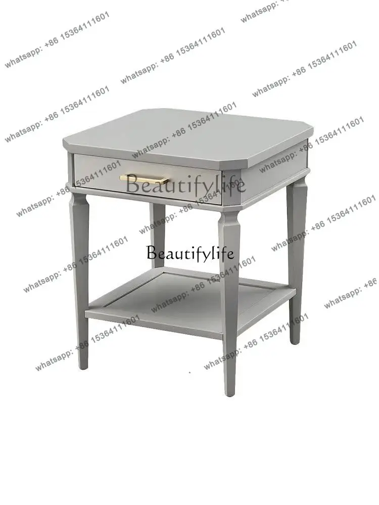 Factory Direct Sofa Side Cabinet Solid Wood Side Table Light Luxury American Small Coffee Table Mini Side Table