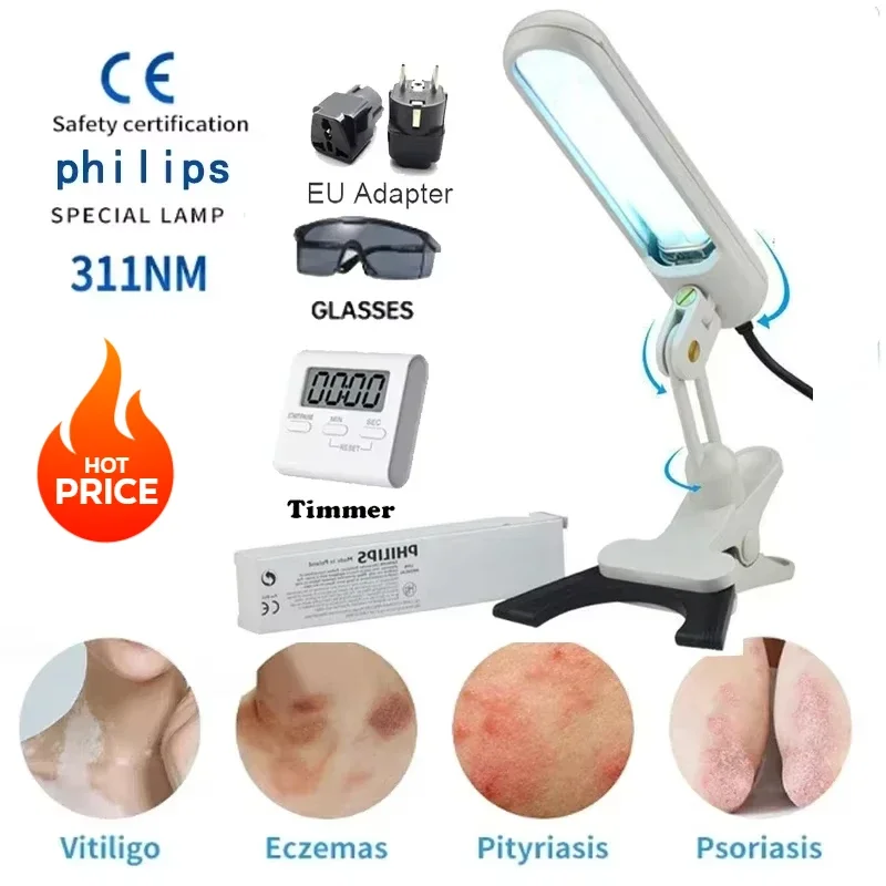 Lámpara de rayos ultravioleta de fototerapia UVB 311nm para el hogar para aliviar la psoriasis y el eczema 110V/220V - Dispositivo de soporte para el cuidado de la piel