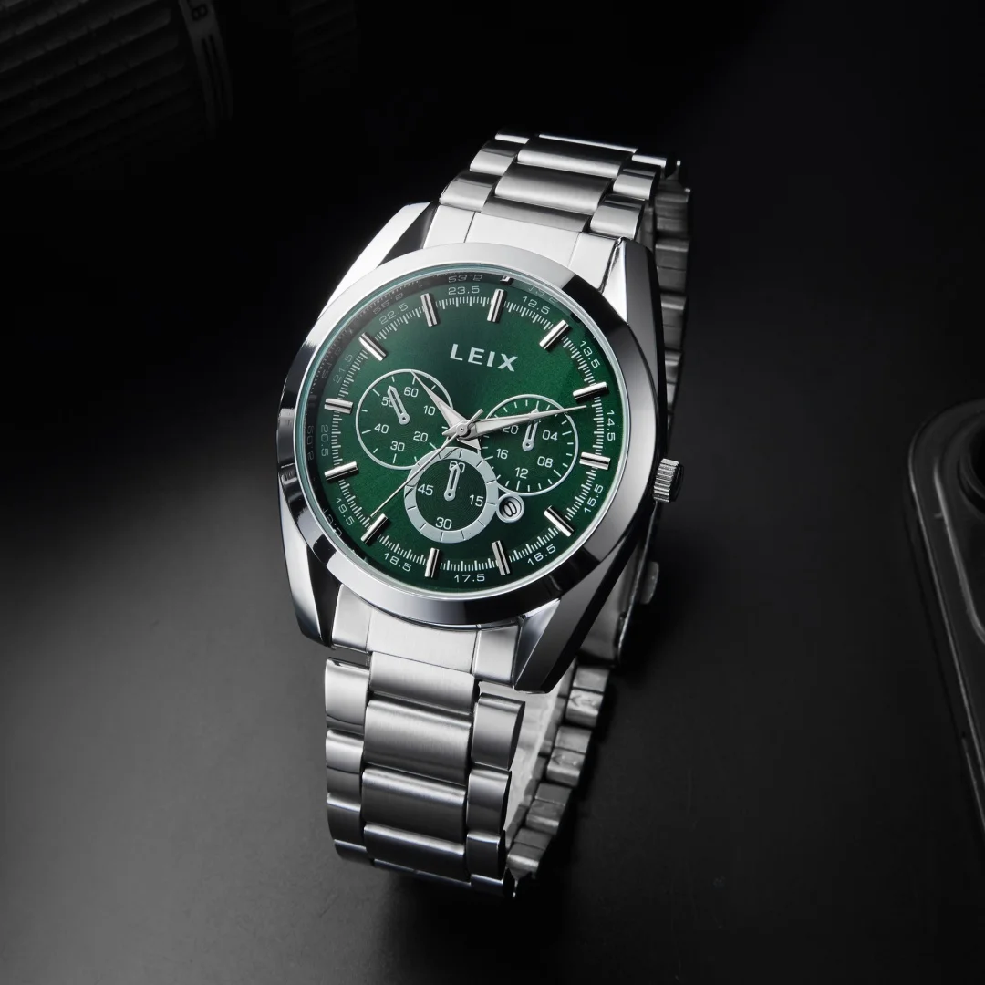 Relojes de lujo a la moda para hombre, reloj de cuarzo informal de acero inoxidable para negocios para hombre, reloj de pulsera con esfera grande y fecha, reloj Masculino