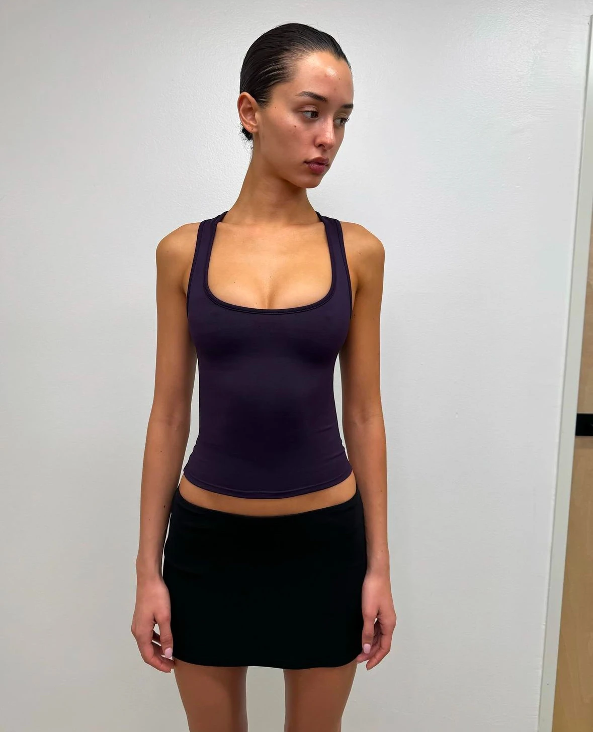 Tank  High-Elastic Racerback Top, Slim-Fit Flattering Top, Versatile Basic Inner Wear, Everyday Commuting