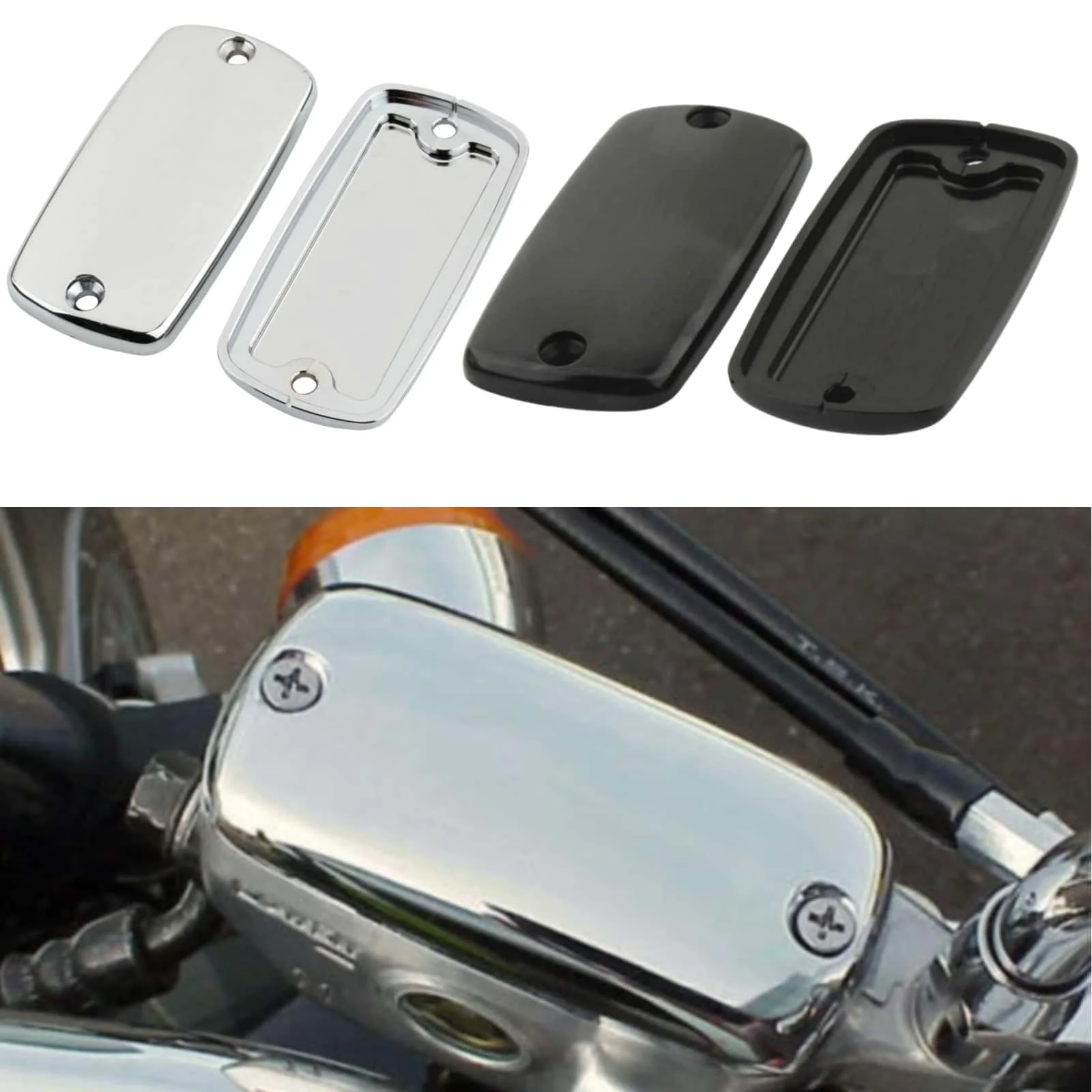 Para Honda Goldwing Shadow CB CBR 400 600 750 1000 1300 CNC de aluminio tapa de depósito de líquido de frenos de motocicleta cubre tapa de aceite