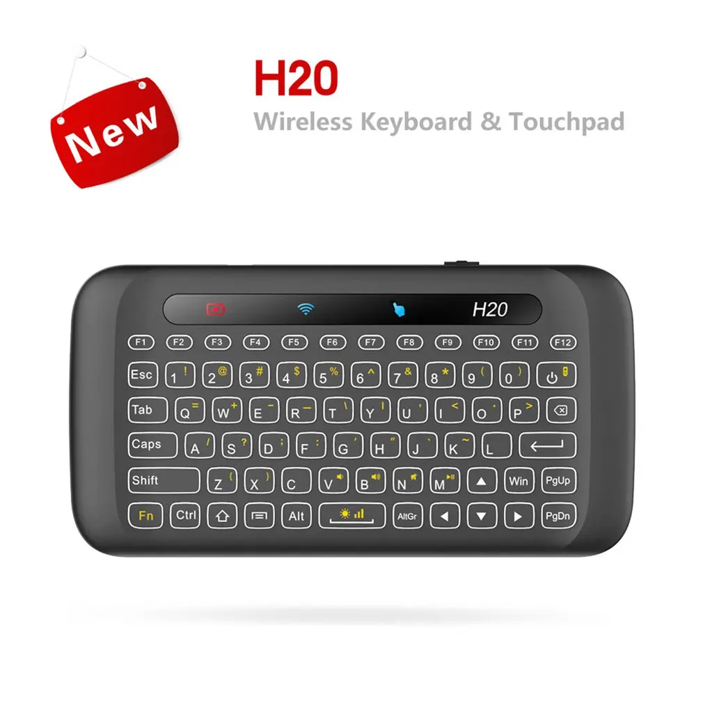 H20 Touch Double-Sided Mini Wireless Keyboard Full Screen Touchpad 3 Staged Adjustable Backlight Auto-Rotation