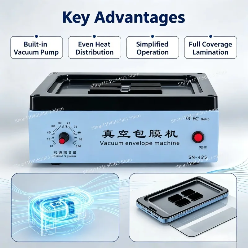 Automatic Vacuum Mobile Phone Screen Protector Laminating Machine, Universal Hydrogel Film Application Machine for Repair Shop