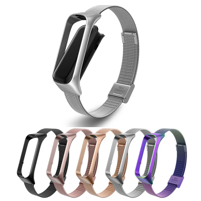 UTHAI Metal Strap For Samsung Galaxy Fit 2 Smart Watch Bracelet Stainless Steel Magnetic Watchband