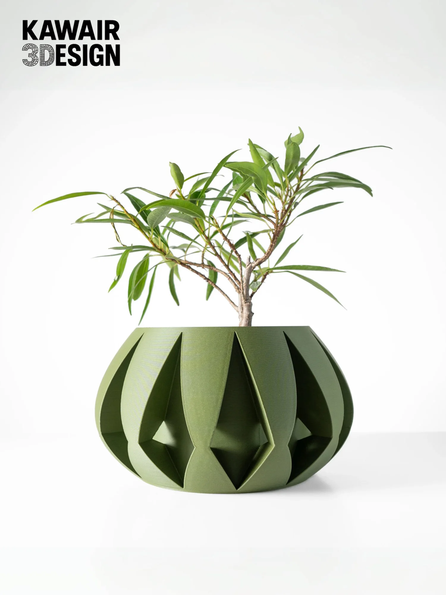 

Sustainable 3D Printed Flower Pot Rhombus Square Line Texture Home Decor Strong Design Sense pot