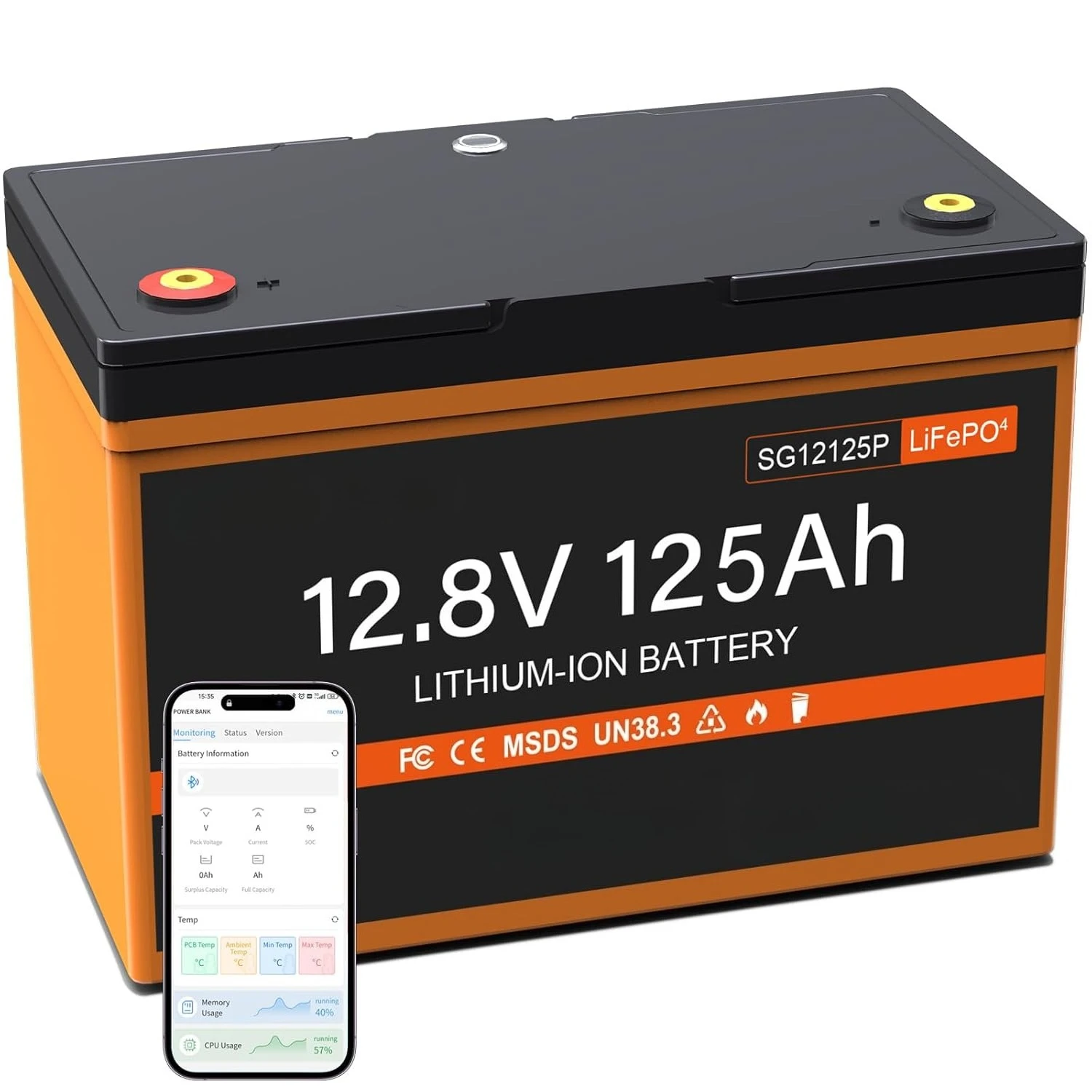 

Аккумулятор LiFePO4 12В 125Ач, литиевая батарея глубокого разряда 100А BMS Group 27 для троллинговых моторов, морского применения, автодомов, кемперов, на заказ