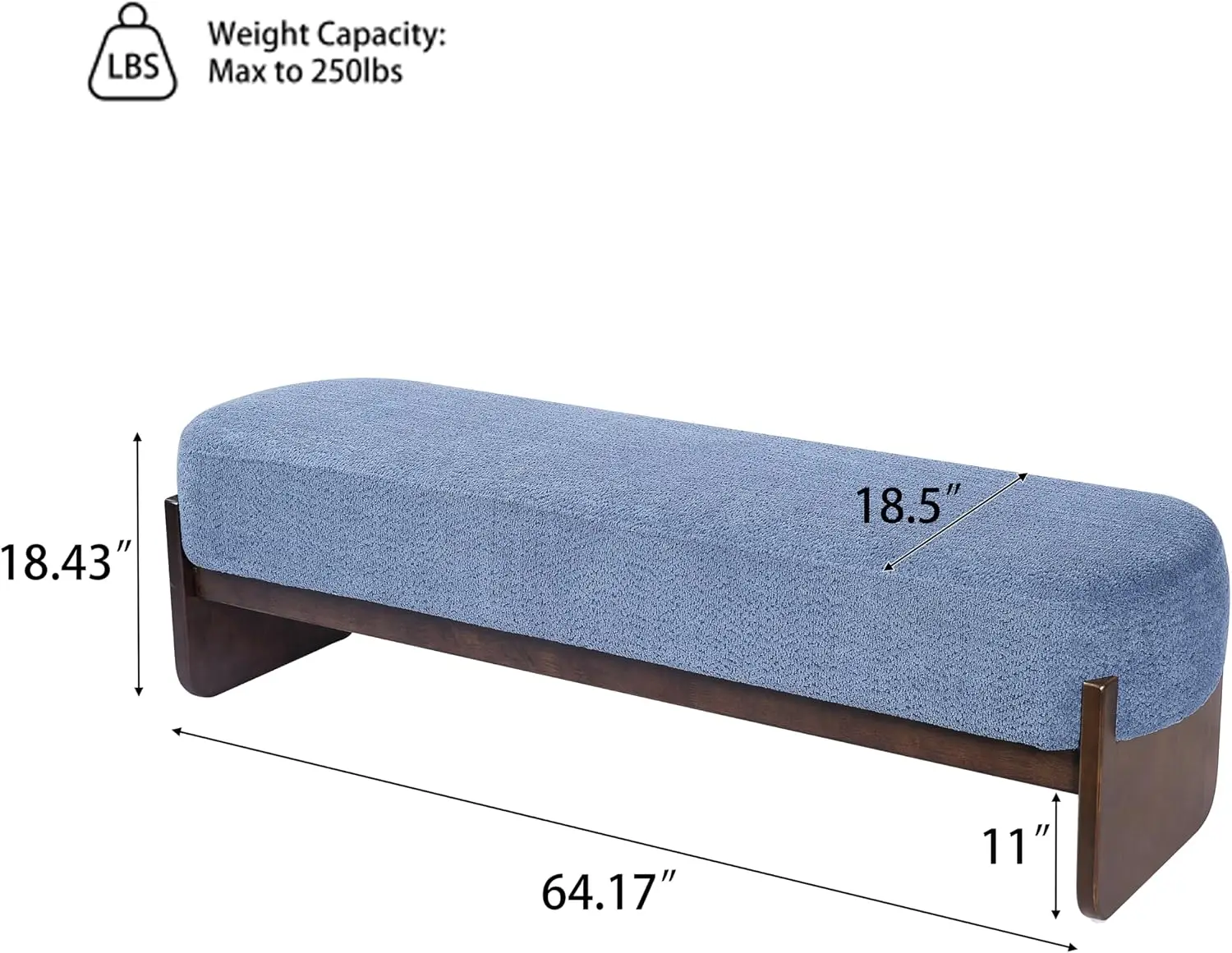 Christopher Knight Home Arden Minimalist Style Rectangular Loop Yarn Fabric Ottoman Bench, Rubberwood Frame, Entryway Bench, Liv