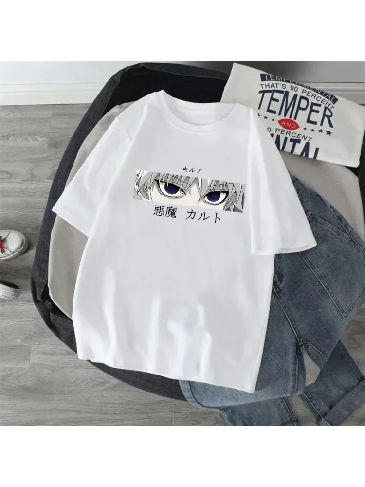 

Аниме Hunter X Hunter футболка Японская манга Hisoka Killua Zoldyck Kawaii Fun Harajuku футболка Kurapika Devil модная футболка