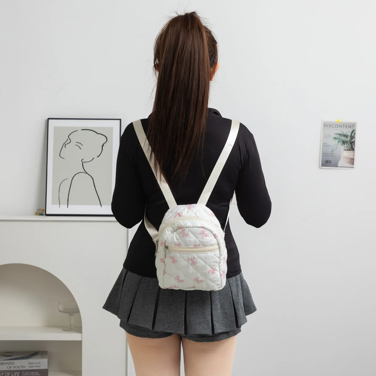 

Embroidered Backpack Adjustable High Capacity Backpack Sweet Girl Backpack Embroidered For Dressy Ensembles Students Casual