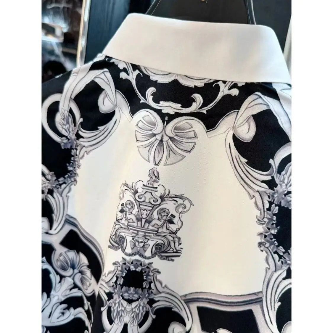 Palace Style Business Contrast Color Splicing Slim Long-sleeved Shirt Men Autumn and Winter New Casual Shirt