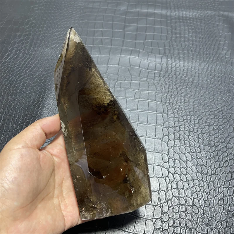 650g Clear Smoky Lemurian Seed Quartz Natural Point Cluster Crystal Rough Healing