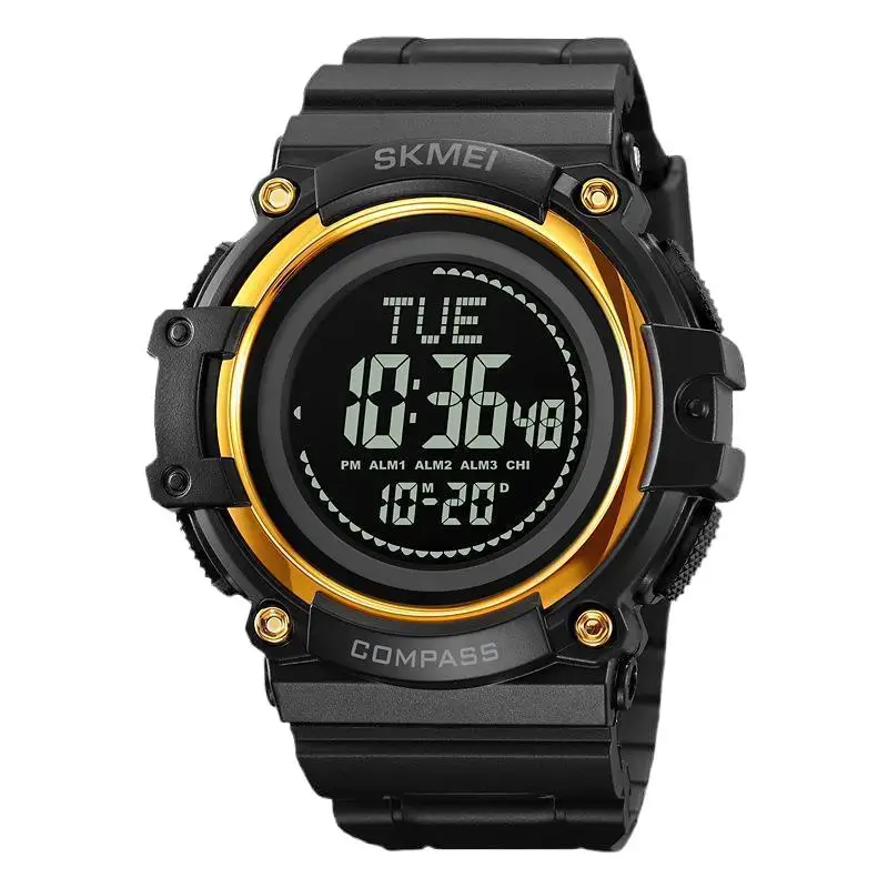 SkmeiМногофункциональные спортивные часы на открытом воздухе, студенческие водонепроницаемые светящиеся электронные часы, мужские электронные часы с компасом