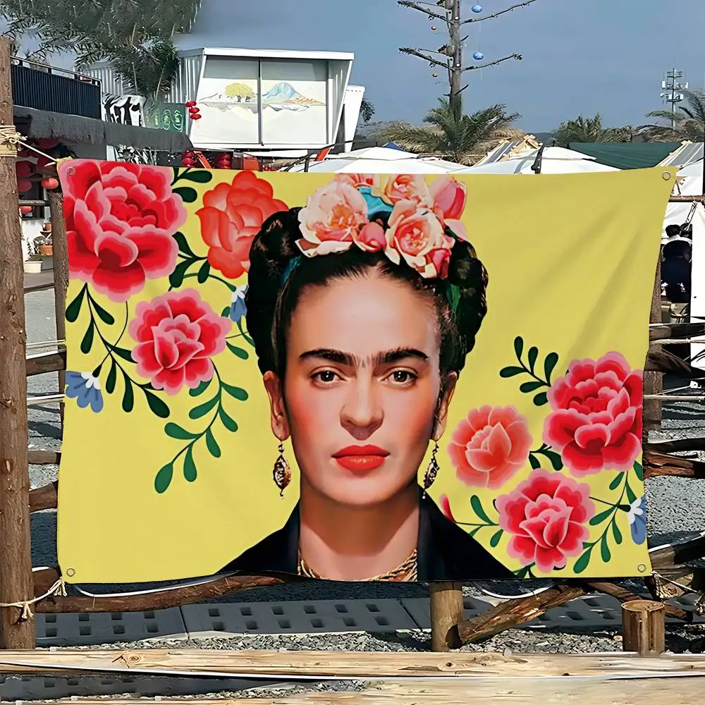 Famous Artist Frida Kahlo DIY Flag For Family Group Photo Living Room Home Dorm Decor Wall Art Decor Banner