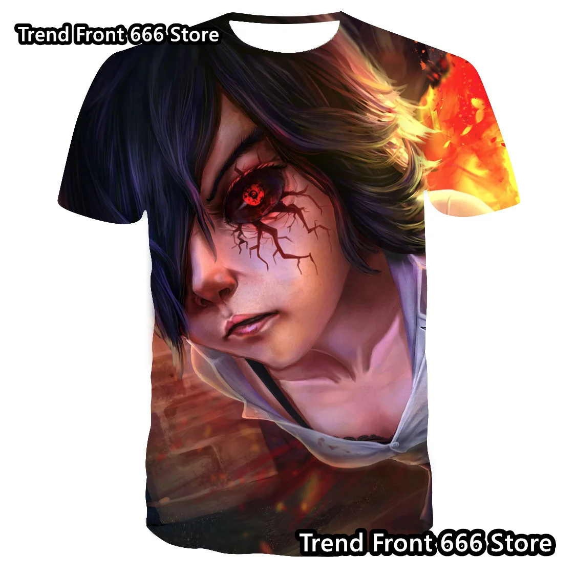 Hot Japanese Anime Tokyo Ghoul Boys T-shirts Summer Short Sleeve Daily Tops Kaneki Ken 3D Priting Kid's Tshirt Children Clothes