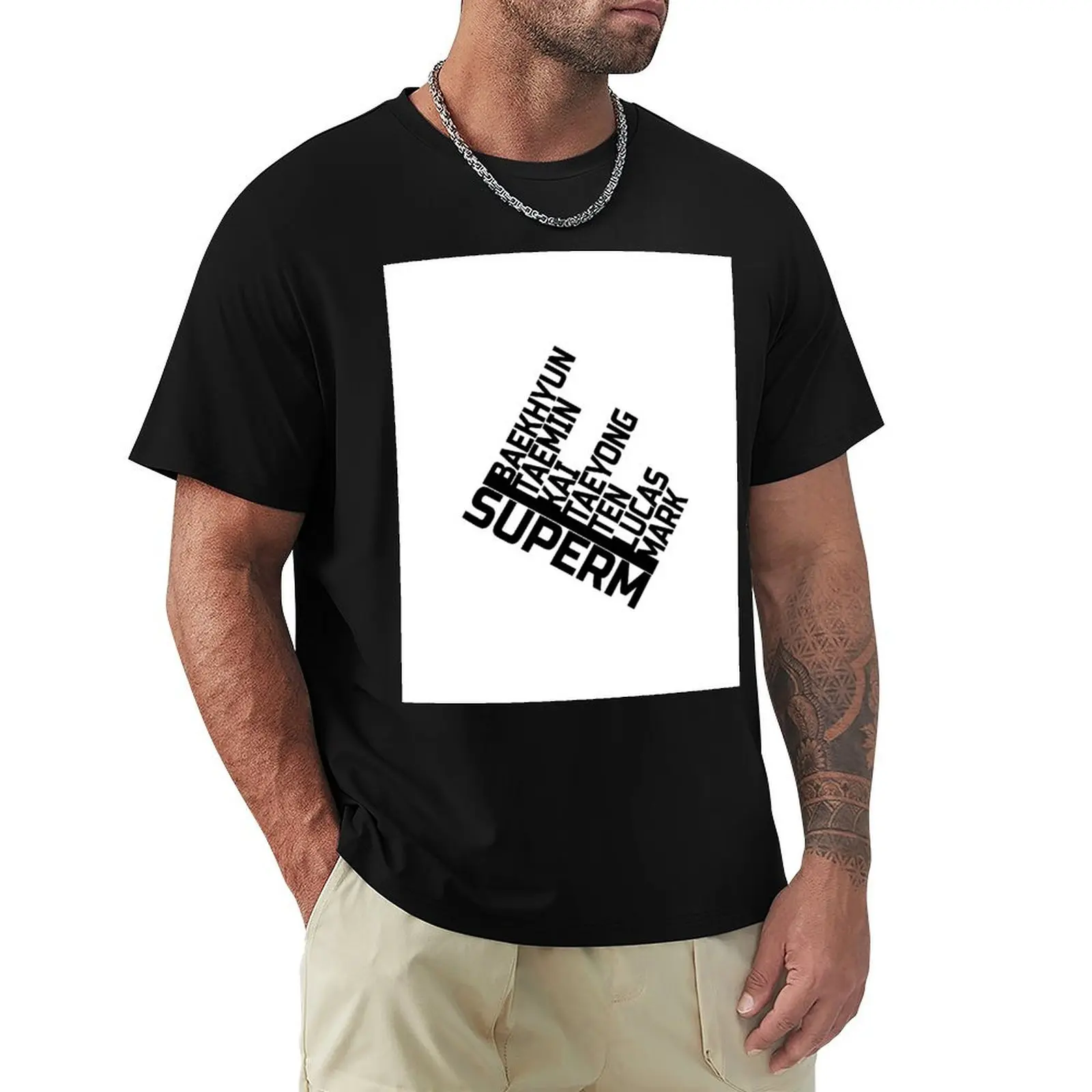 SuperM Member Name Design T-Shirt t shirt man plain T-Shirt