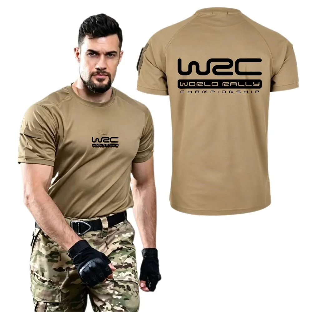 Men T-Shirt Military Tacitcal Training Short Sleeved Shirts World Rally Championship WRC Man Tops Tee Army Combat Hiking Tshirt