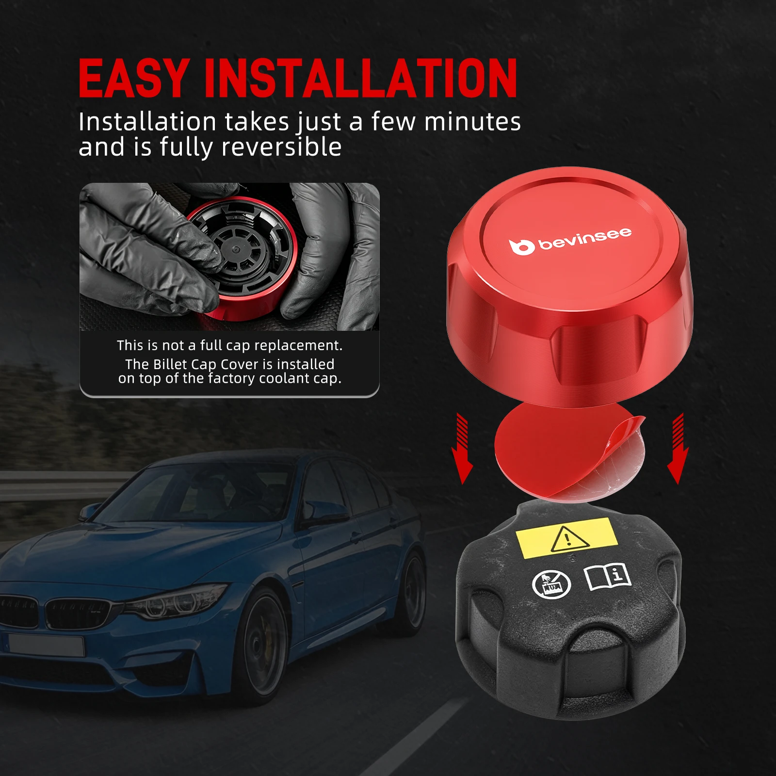 Charge Cooler Tank Cap Cover for BMW F20 F30 F31 F22 F87 M2 F82 M4 LCI G20 G22 X3 X5 X6 B48 B58 Engine,Reference for 17117639024