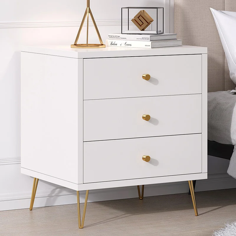 Nightstand New Storage White Bedroom Furniture Luxury Modern Wooden Nightstand Bedside Table