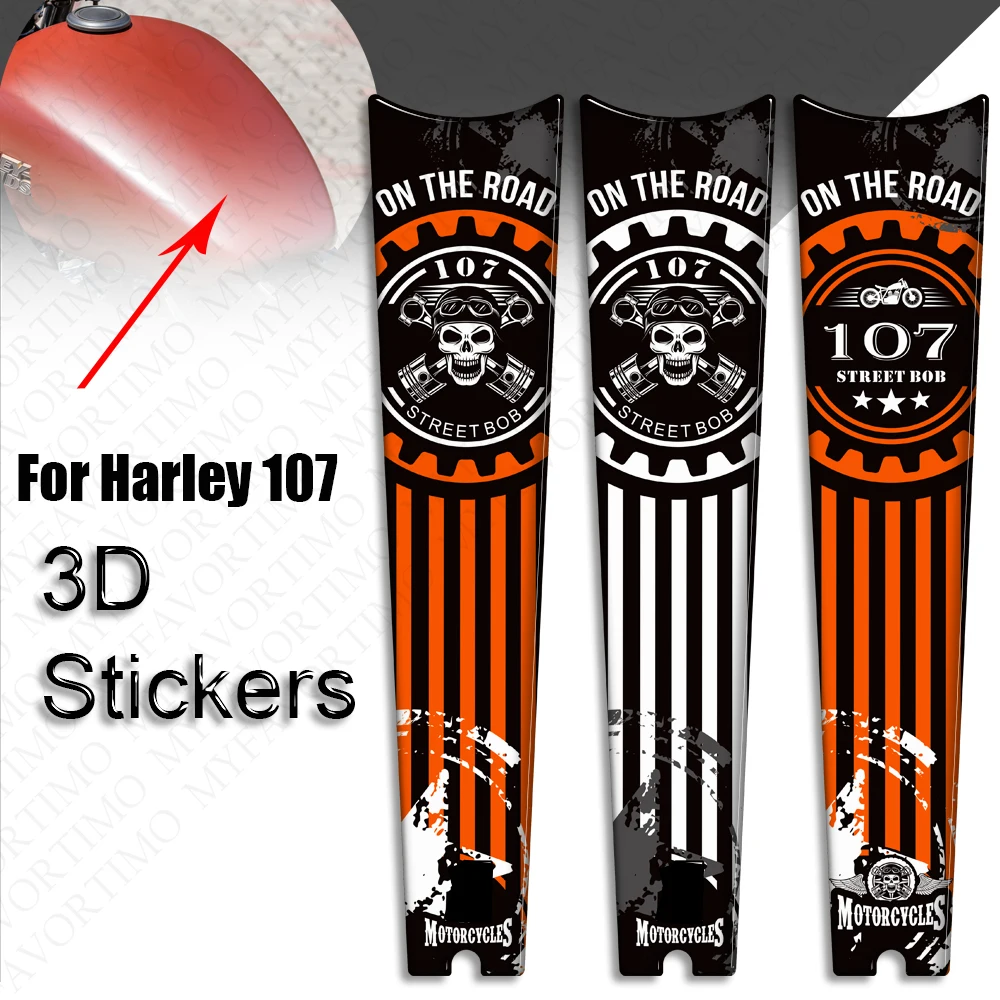 

New Motorcycle Stickers Fuel Oil Tank Pad Decals For Harley Davidson Street Bob FXBB 107 M8 Protector Knee Stickers Set Tankpad