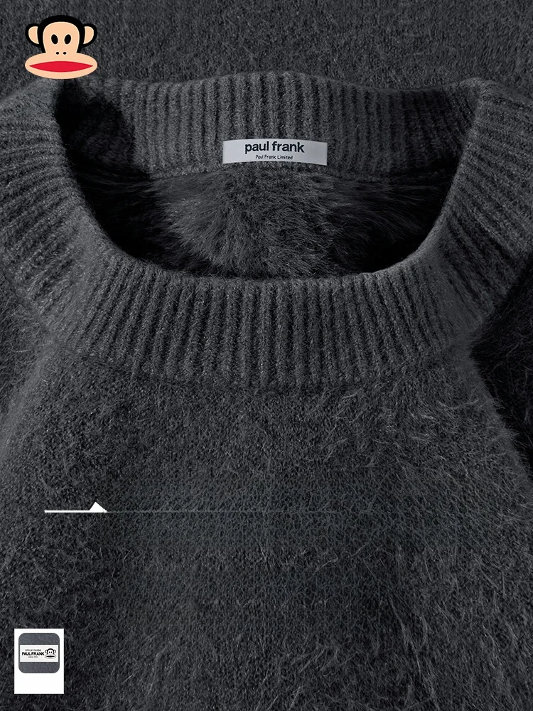 

Мужской утепленный вязаный свитер с круглым вырезом на флисовой подкладке, осенне-зимняя новинка, теплый, повседневный, модный.