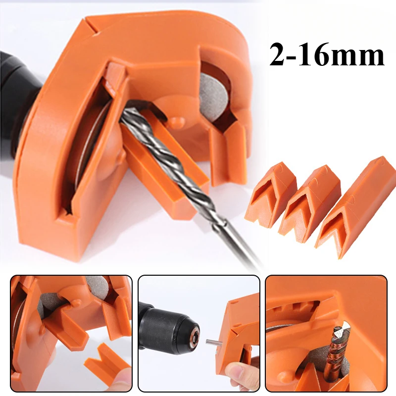 2-16mm Universal Drill Bit Sharpener Diamond Milling/Twist Drill Bit Sharpener Household Grinding Tools Double-sided Polishing