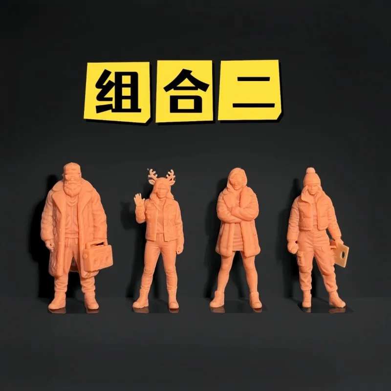 1:64 scale miniature figurines - christmas party theme - unpainted model car & scene set - new limited edition